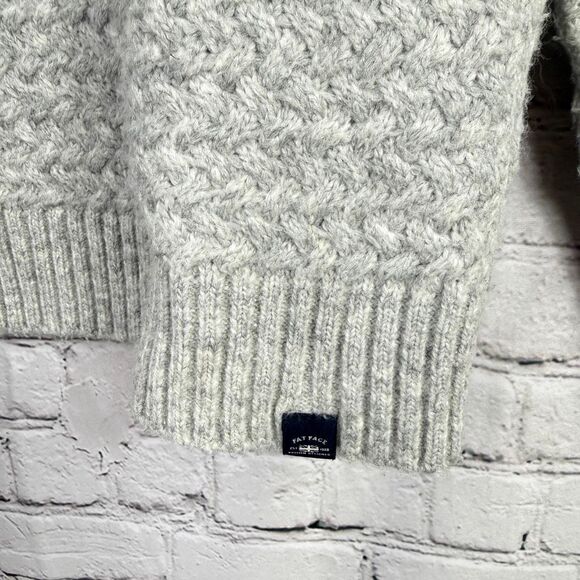 Fat Face Light Gray Knit Sweater Size L  J - Picture 7 of 11